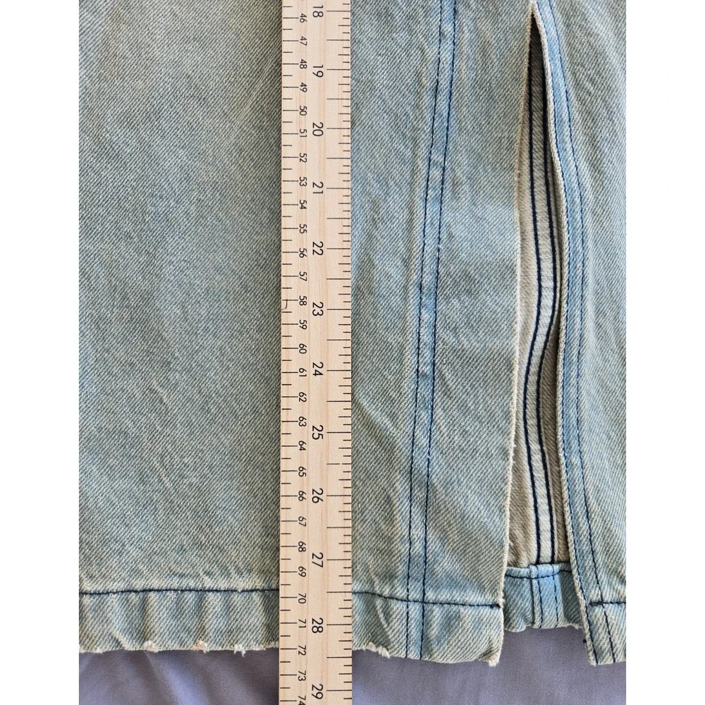 Plenty Jeans Midi Skirt Open Up Front W Sz 27 Y2K Grunge Preppy Bohemiem - Picture 12 of 14